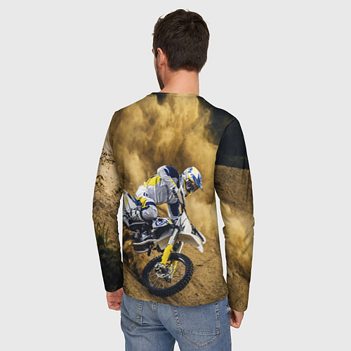 Мужской лонгслив HUSQVARNA ХУСКВАРНА SPORT / 3D-принт – фото 4