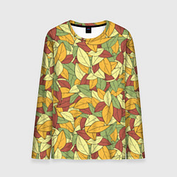 Лонгслив мужской Яркие осенние листья, цвет: 3D-принт