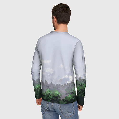 Мужской лонгслив СИРЕНОГОЛОВЫЙ ЛЕС / 3D-принт – фото 4