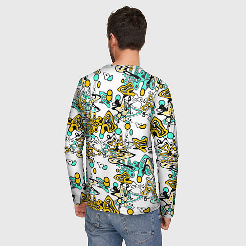 Мужской лонгслив Абстрактный современный узор в стиле граффити / 3D-принт – фото 4