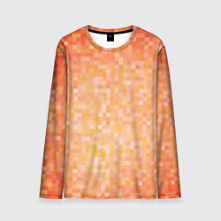Лонгслив мужской Оранжевая пиксель абстракция, цвет: 3D-принт