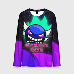 Лонгслив мужской Geometry Dash: Neon Evil, цвет: 3D-принт