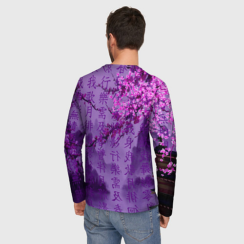 Мужской лонгслив Фиолетовый китай / 3D-принт – фото 4
