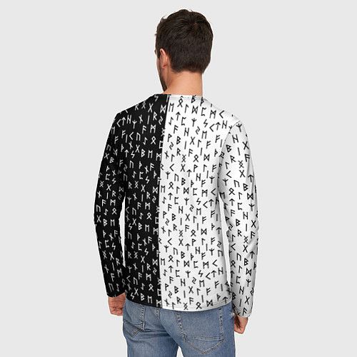 Мужской лонгслив Руны / 3D-принт – фото 4