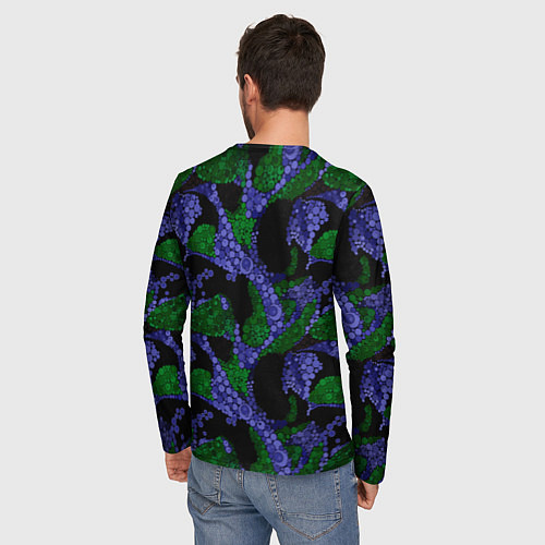 Мужской лонгслив Абстрактный темный в горох / 3D-принт – фото 4