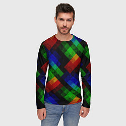 Лонгслив мужской Разноцветный мраморный узор, цвет: 3D-принт — фото 2