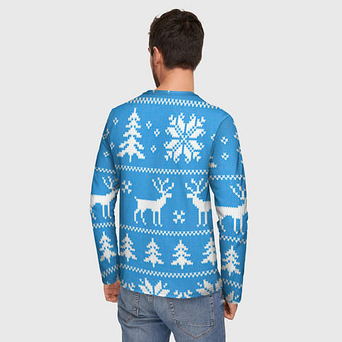 Мужской лонгслив Зимняя ночь / 3D-принт – фото 4