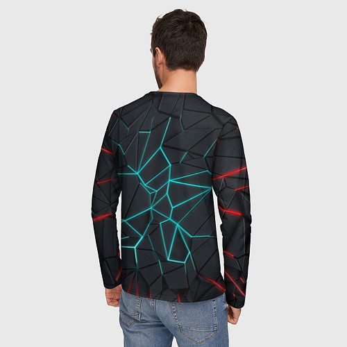 Мужской лонгслив Геометрический фон / 3D-принт – фото 4