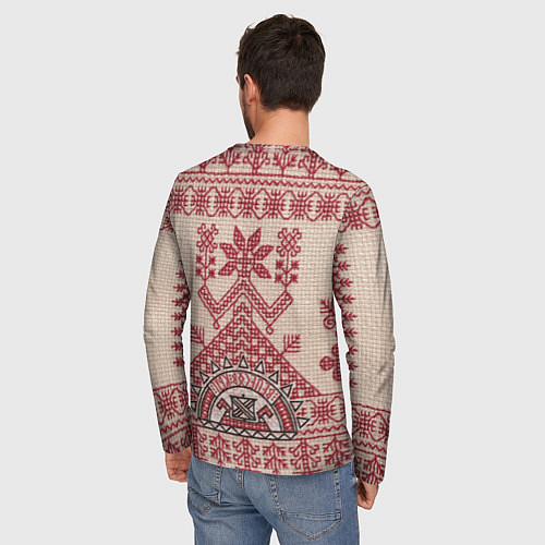 Мужской лонгслив Славянская вышивка Узоры Руси / 3D-принт – фото 4