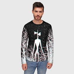 Лонгслив мужской СИРЕНОГОЛОВЫЙ ГЛИТЧ ЛЕС, КОСМОС, цвет: 3D-принт — фото 2