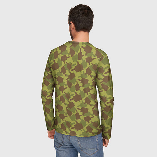 Мужской лонгслив FUCK камуфляж / 3D-принт – фото 4