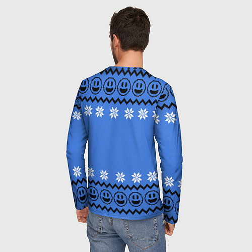 Мужской лонгслив Свитер смайл / 3D-принт – фото 4