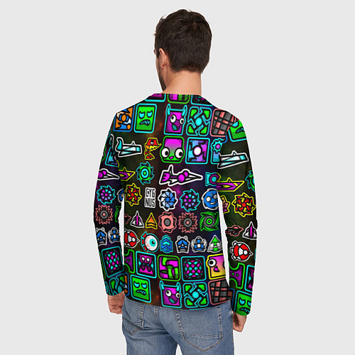 Мужской лонгслив Geometry Dash: Heroes / 3D-принт – фото 4