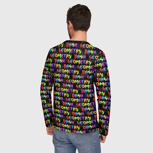 Мужской лонгслив Geometry Dash: Pattern / 3D-принт – фото 4