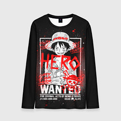 Мужской лонгслив One Piece: Разыскивается Манки Д Лаффи