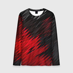 Лонгслив мужской ЧЁРНО КРАСНЫЕ КРАСКИ RED BLACK STRIPES, цвет: 3D-принт