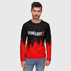 Лонгслив мужской DYING LIGHT RED ALERT ZOMBIE, цвет: 3D-принт — фото 2