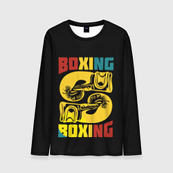 Лонгслив мужской Бокс, Boxing, цвет: 3D-принт