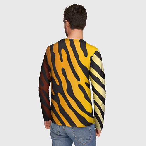 Мужской лонгслив Рычащий тигр голова / 3D-принт – фото 4