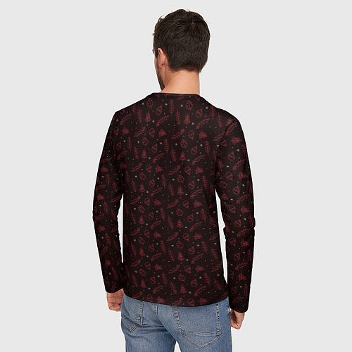 Мужской лонгслив БУМАЖНЫЙ ДОМ НОВОГОДНИЙ / 3D-принт – фото 4