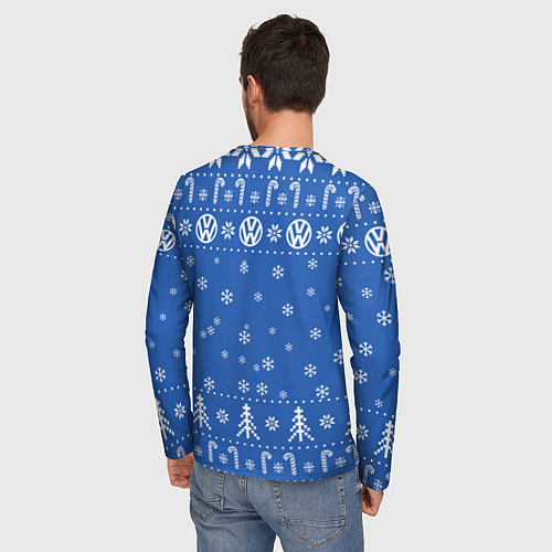 Мужской лонгслив Volkswagen Новогодний / 3D-принт – фото 4