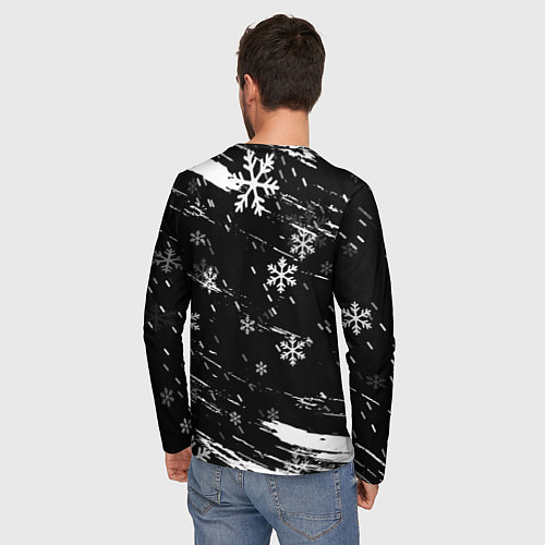 Мужской лонгслив Новогодние коты в подарочном мешке / 3D-принт – фото 4