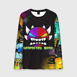 Лонгслив мужской Geometry Dash: Demon Art, цвет: 3D-принт