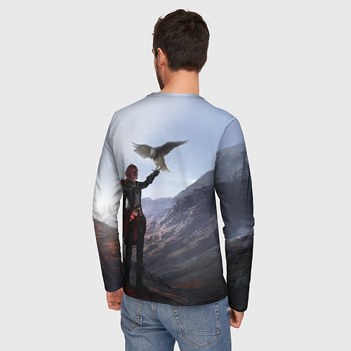 Мужской лонгслив ДИЛЮК С ЯСТРЕБОМ DILUC / 3D-принт – фото 4