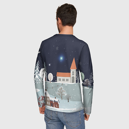 Мужской лонгслив Снеговики и Мишки 2022 / 3D-принт – фото 4