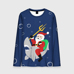 Мужской лонгслив САНТА КЛАУС НА АКУЛЕ SANTA