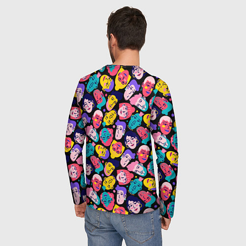 Мужской лонгслив Человеки / 3D-принт – фото 4