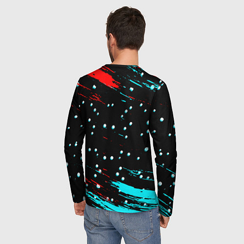 Мужской лонгслив Cyberpunk 2077 Белый снег / 3D-принт – фото 4