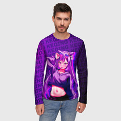 Лонгслив мужской Кэ Цин Keqing, Genshin Impact Геншин импакт, цвет: 3D-принт — фото 2