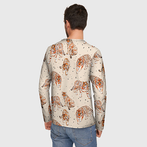 Мужской лонгслив Тигриный Паттерн Символ 2022 Года / 3D-принт – фото 4