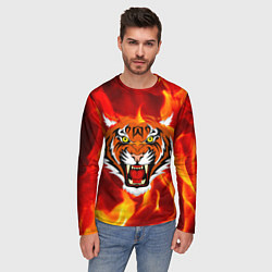 Лонгслив мужской Fire Tiger Face 2022, цвет: 3D-принт — фото 2