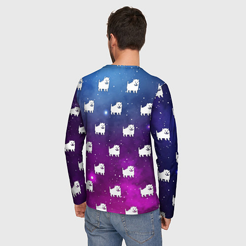 Мужской лонгслив UNDERTALE DOGS PATTERN SPACE / 3D-принт – фото 4