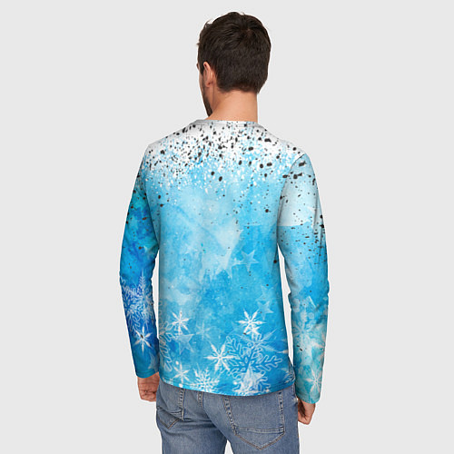 Мужской лонгслив Санта на дино 2024 / 3D-принт – фото 4