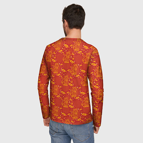 Мужской лонгслив Фон с Тигром / 3D-принт – фото 4