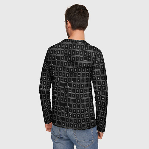 Мужской лонгслив КЛАВИАТУРА КЛАВИШИ / 3D-принт – фото 4