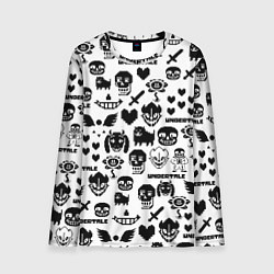 Мужской лонгслив UNDERTALE WHITE PATTERN