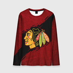 Лонгслив мужской Chicago Blackhawks, Чикаго Блэкхокс, цвет: 3D-принт