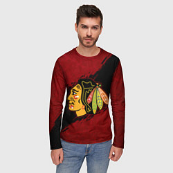 Лонгслив мужской Chicago Blackhawks, Чикаго Блэкхокс, цвет: 3D-принт — фото 2