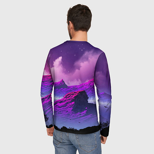 Мужской лонгслив Горы Закат Аниме / 3D-принт – фото 4