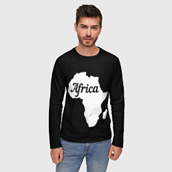 Лонгслив мужской Африка на чёрном, цвет: 3D-принт — фото 2