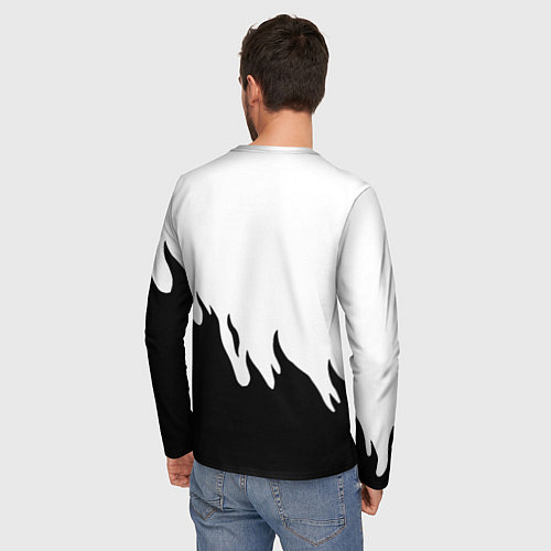 Мужской лонгслив Mercedes-Benz нарисованный огонь / 3D-принт – фото 4