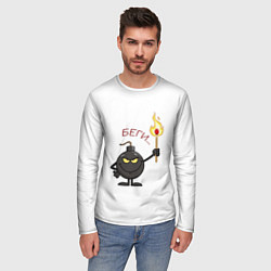 Лонгслив мужской Беги!, цвет: 3D-принт — фото 2