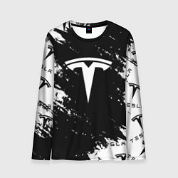 Лонгслив мужской Tesla logo texture, цвет: 3D-принт