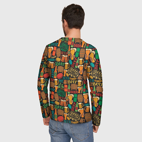 Мужской лонгслив Пиво Beer / 3D-принт – фото 4
