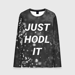 Лонгслив мужской CRYPTO - JUST HODL IT Частицы, цвет: 3D-принт