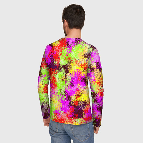 Мужской лонгслив Пиксельный камуфляж Диско / 3D-принт – фото 4